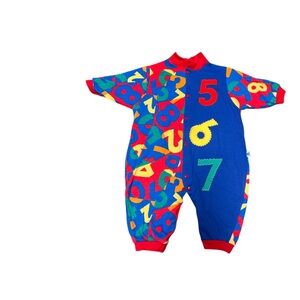 Vintage Little Me colorblock numerals playsuit size 12 months